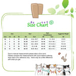 Size chart for breathable reflective no-pull dog harness